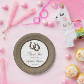 Land Rustikale Hufeisen auf Burlap-Hochzeit Pappteller (Party)