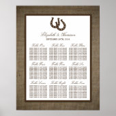 Land Rustikale Hufeisen auf Burlap-Hochzeit Poster (Vorne)