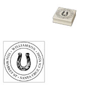 Land Rustikale Hufeisen Rücksendeadresse Gummistempel (Stempel)