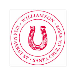 Land Rustikale Hufeisen Rücksendeadresse Permastempel