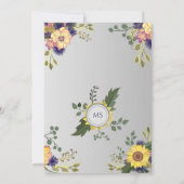 Land Rustikale Lila Blütenhochzeit Einladung (Rückseite)