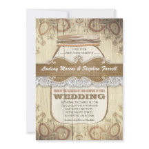 Land rustikale Mason Glas Hochzeit Einladungen