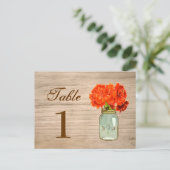 Land Rustikale Mason Jar Blume Tischnummer (Stehend Vorderseite)