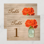 Land Rustikale Mason Jar Blume Tischnummer (Vorne/Hinten)