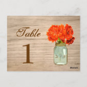 Land Rustikale Mason Jar Blume Tischnummer (Rückseite)