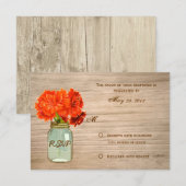 Land Rustikale Mason Jar Blume UAWG RSVP Karte (Vorne/Hinten)