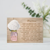 Land Rustikale Mason Jar Hydrangea Richtung Begleitkarte (Stehend Vorderseite)