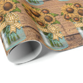 Land Rustikale Mason Jar mit Sonnenblumen Geschenkpapier (Rolleneckpunkt)