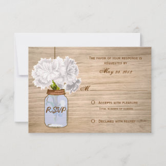 Land Rustikale Mason Jar Weiße Blume UAWG RSVP Karte
