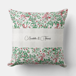 Land Rustikale Mistletowo Wasserfarbenen Kunst, Di Kissen