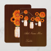 Land Rustikale Orange Mason Jars Platzkarte (Vorne/Hinten)