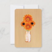 Land Rustikale Orange Mason Jars Platzkarte (Rückseite)