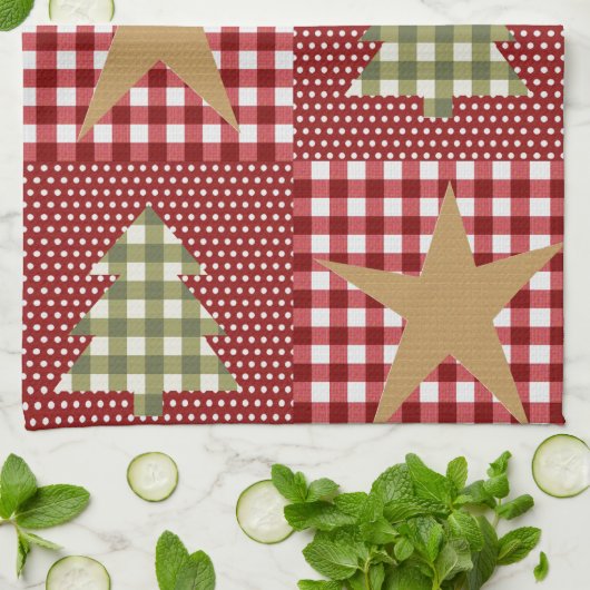 Land Rustikale Primitive Weihnachten Geschirrtuch (Gefaltet)