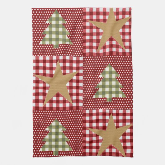 Land Rustikale Primitive Weihnachten Geschirrtuch (Vertikal)