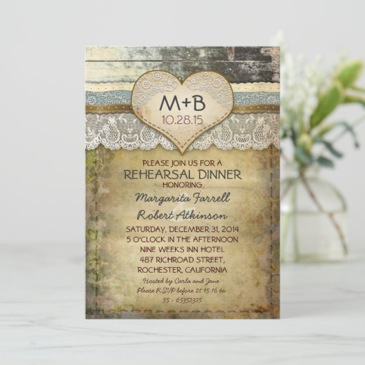 Land rustikale Probe Einladungen (Stehend Vorderseite)