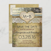 Land rustikale Save the Date Postkarten (Vorne/Hinten)