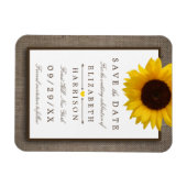 Land Rustikale Sonnenblume auf Burlap Save the Dat Magnet (Horizontal)