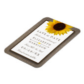 Land Rustikale Sonnenblume auf Burlap Save the Dat Magnet (Linke Seite)