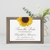 Land Rustikale Sonnenblume auf Burlap Save The Date (Stehend Vorderseite)