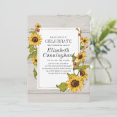 Land Rustikale Sonnenblume Blumengewächse Gedenkst Einladung (Stehend Vorderseite)