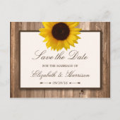 Land Rustikale Sonnenblume, Braunwald Save the Dat Ankündigungspostkarte (Vorderseite)