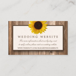 Land Rustikale Sonnenblumen & Braun-Holz Hochzeit Begleitkarte