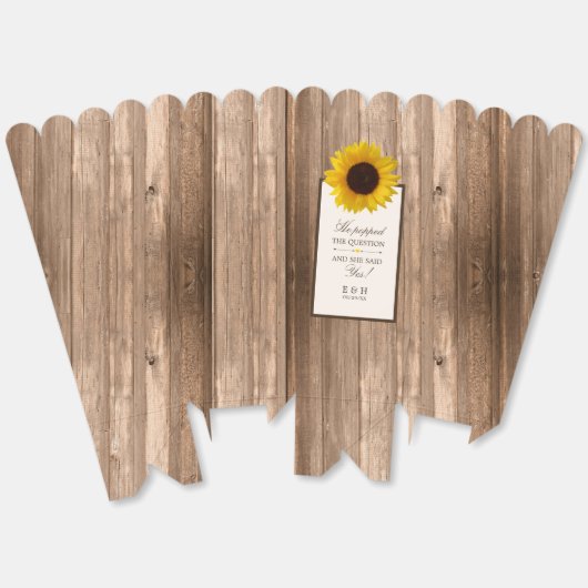 Land Rustikale Sonnenblumen & Braun-Holz Hochzeit Geschenkschachtel (Ungeklappt)