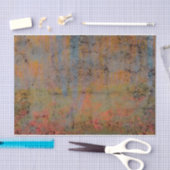 Land Rustikale Vintag Orange Blue Textur Seidenpapier (Handwerk)