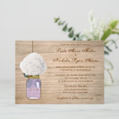 Land-rustikale Weckglashydrangea-Hochzeit Einladung (Stehend Vorderseite)