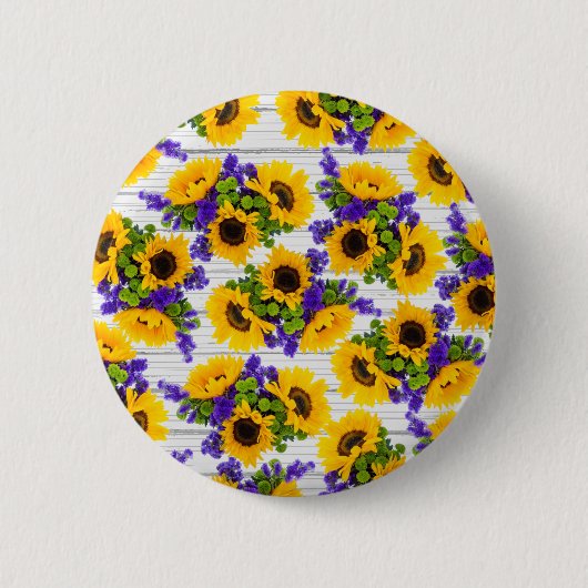 Land-rustikale weiße hölzerne lila gelbe button (Vorderseite)