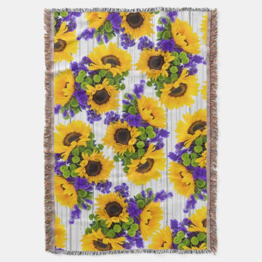 Land-rustikale weiße hölzerne lila gelbe decke (Vorderseite Vertikal)