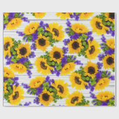 Land-rustikale weiße hölzerne lila gelbe geschenkpapier (Flach)