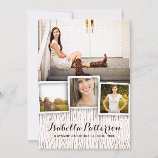 Land Rustikaler Abschluss aus Holz Einladung (Vorderseite)