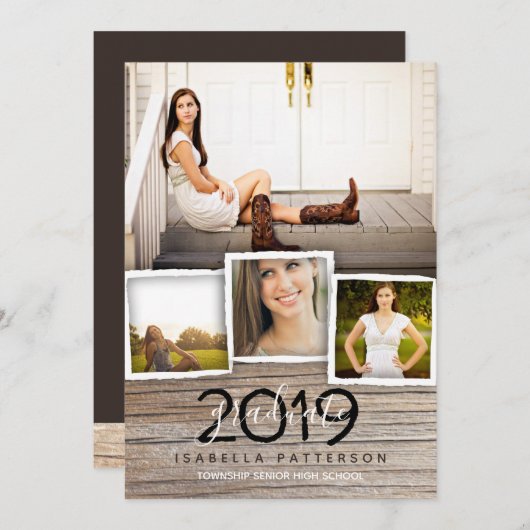 Land Rustikaler Abschluss Einladung (Vorne/Hinten)