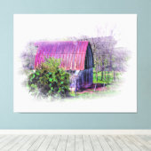 *~* Land Rustikaler alter Stall Americana AR19 Leinwanddruck (Insitu (Holzboden))