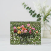 Land Rustikaler Bouquet von Rose Postkarte (Stehend Vorderseite)