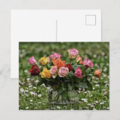Land Rustikaler Bouquet von Rose Postkarte (Vorne/Hinten)
