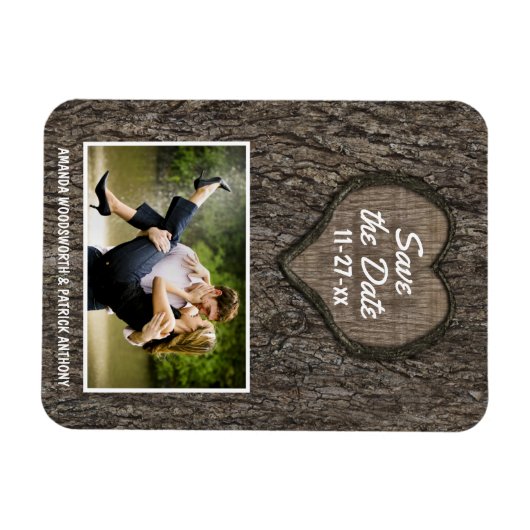 Land Rustikaler Eichenbaum Save the Date Magnet (Horizontal)
