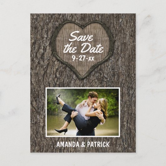 Land Rustikaler Eichenbaum speichern Datum Karten (Vorderseite)