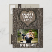 Land Rustikaler Eichenbaum speichern Datum Karten (Vorne/Hinten)