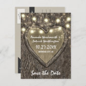 Land Rustikaler Eichenbaum speichern Datum Karten (Vorne/Hinten)