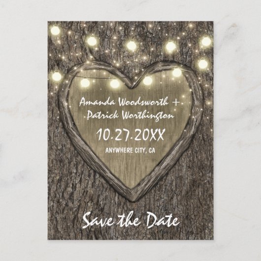 Land Rustikaler Eichenbaum speichern Datum Karten (Vorderseite)