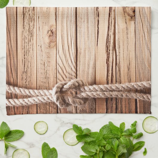 Land Rustikaler Holzsteg Küche Geschirr Handtuch (Gefaltet)