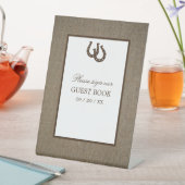 Land Rustikaler Hufeisen auf Burlap Sockelschild (In Situ)