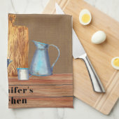 Land Rustikales Bauernhaus Küche Personalisiert Geschirrtuch (Viertel Falte)