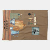 Land Rustikales Bauernhaus Küche Personalisiert Geschirrtuch (Horizontal)