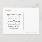 Land Rustikales Chalkboard Holz Save the Date Ankündigungspostkarte (Rückseite)