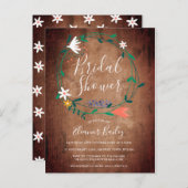 Land Rustikales Holz Blumengarten Brautparty Ankündigungspostkarte (Vorne/Hinten)