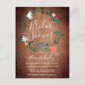 Land Rustikales Holz Blumengarten Brautparty Ankündigungspostkarte (Vorderseite)