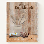 Land Rustikales Personalisiertes Kochbuch Jar Löff Notizblock (Rückseite)